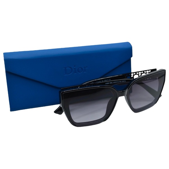 Dior Women’s Sunglasses Black/Silver | Gray Gradient | Cat-Eye | 62-14-143 - Picture 1 of 15